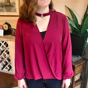 New Charlotte ruse chocker open cross front shirt